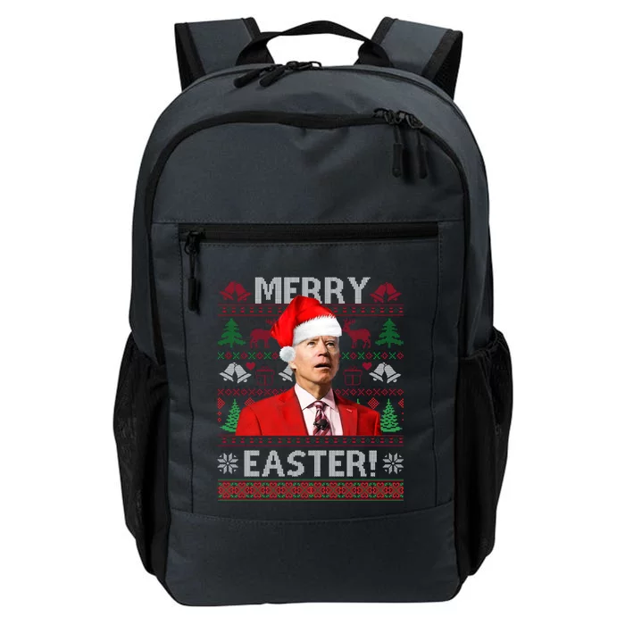 Funny Santa Joe Biden Merry Easter Ugly Christmas Daily Commute Backpack