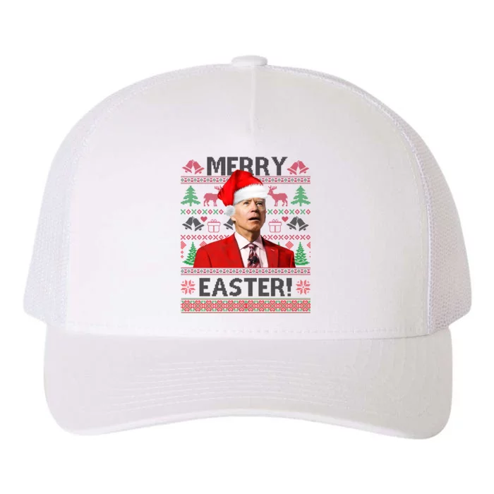 Funny Santa Joe Biden Merry Easter Ugly Christmas Yupoong Adult 5-Panel Trucker Hat