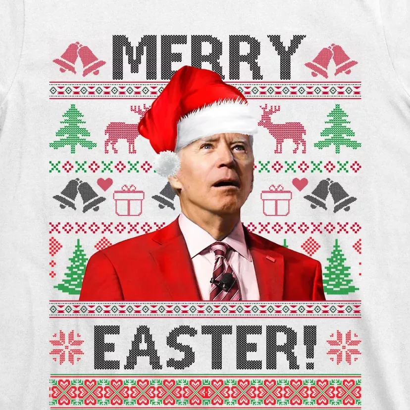 Funny Santa Joe Biden Merry Easter Ugly Christmas T-Shirt