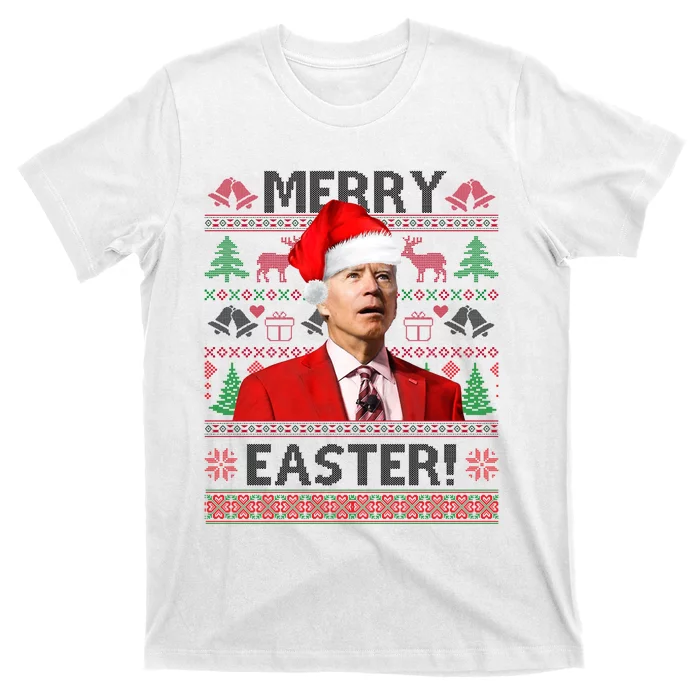 Funny Santa Joe Biden Merry Easter Ugly Christmas T-Shirt