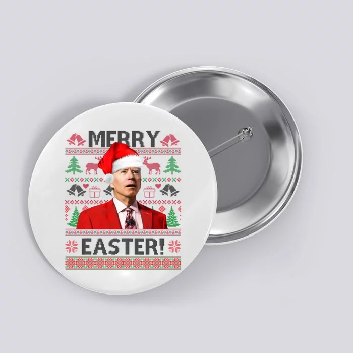 Funny Santa Joe Biden Merry Easter Ugly Christmas Button