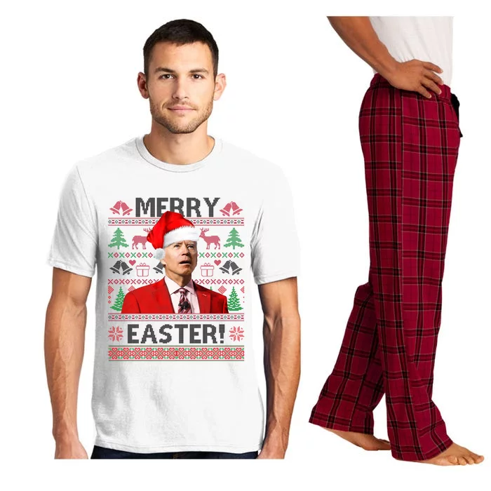 Funny Santa Joe Biden Merry Easter Ugly Christmas Pajama Set