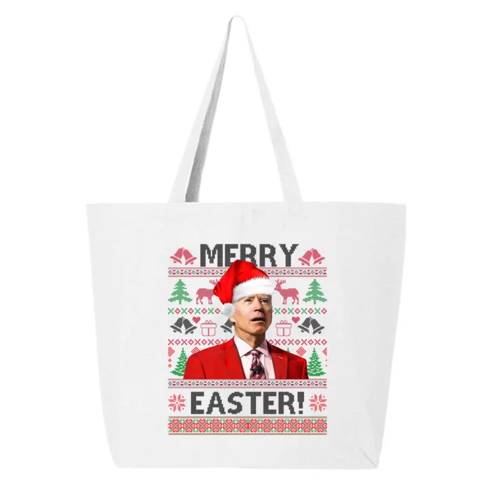 Funny Santa Joe Biden Merry Easter Ugly Christmas 25L Jumbo Tote