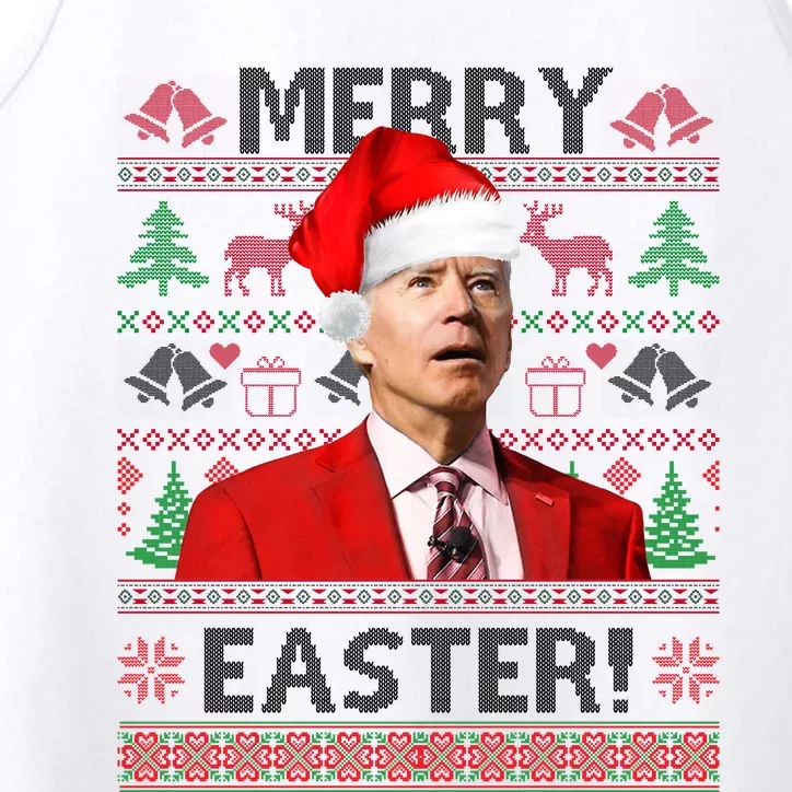 Funny Santa Joe Biden Merry Easter Ugly Christmas Performance Tank