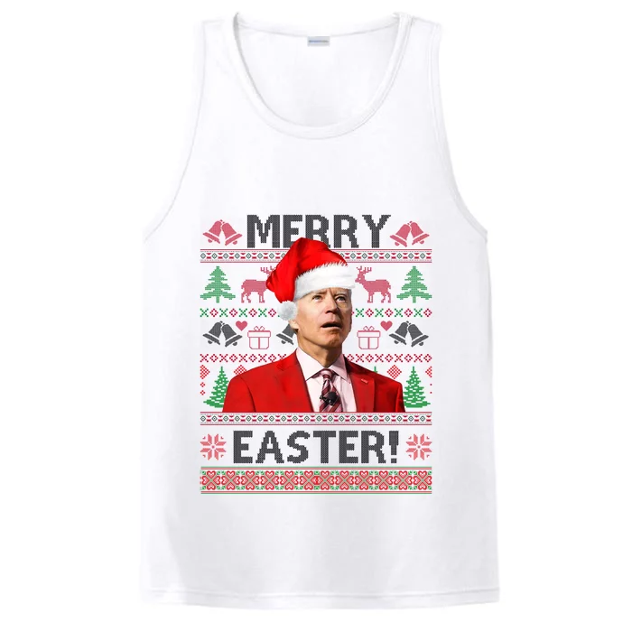 Funny Santa Joe Biden Merry Easter Ugly Christmas Performance Tank