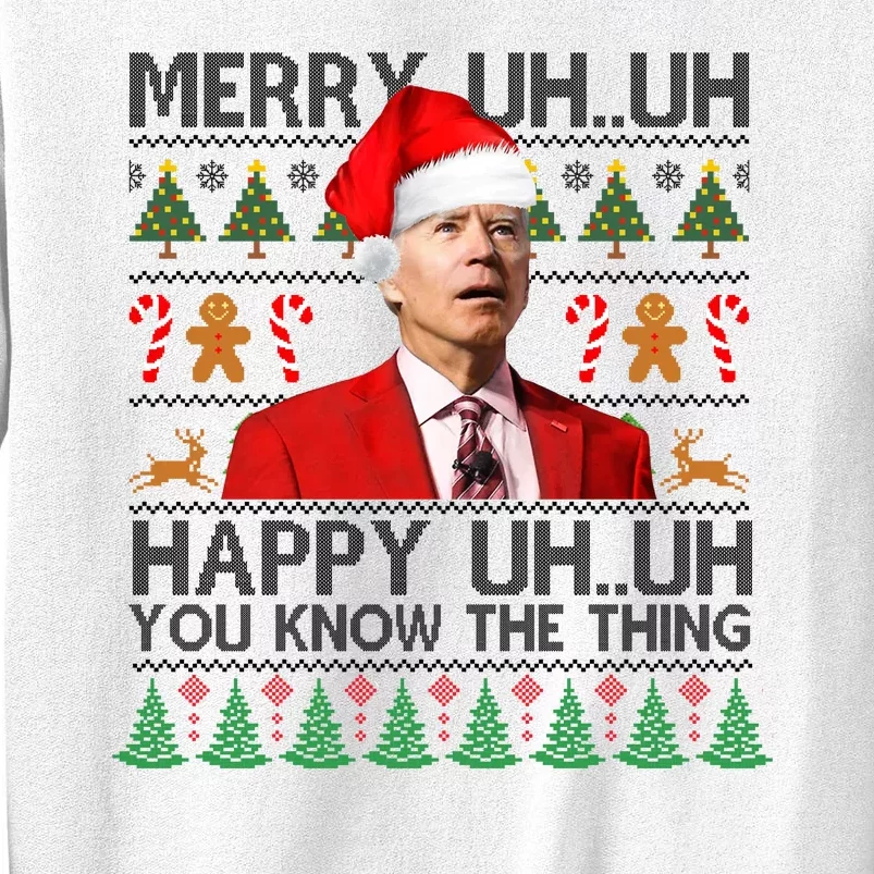 Funny Santa Joe Biden Merry Uh Uh Christmas Ugly Sweatshirt