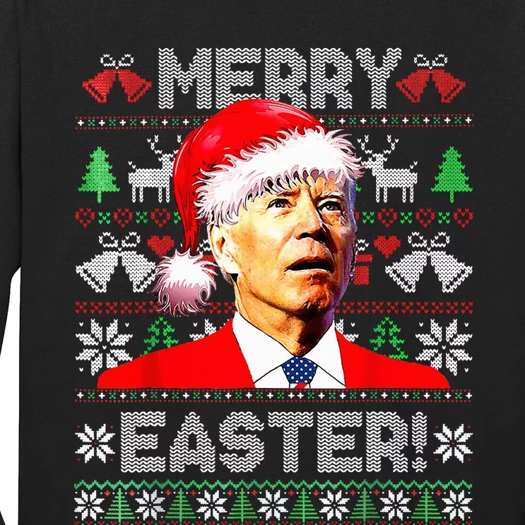 Funny Santa Joe Biden Happy Easter Ugly Christmas Sweater Long Sleeve Shirt