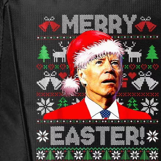 Funny Santa Joe Biden Happy Easter Ugly Christmas Sweater City Backpack