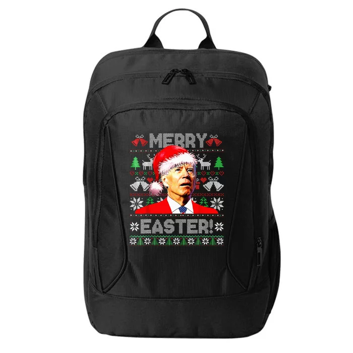 Funny Santa Joe Biden Happy Easter Ugly Christmas Sweater City Backpack