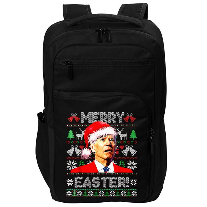 Funny Santa Joe Biden Happy Easter Ugly Christmas Sweater Impact Tech Backpack