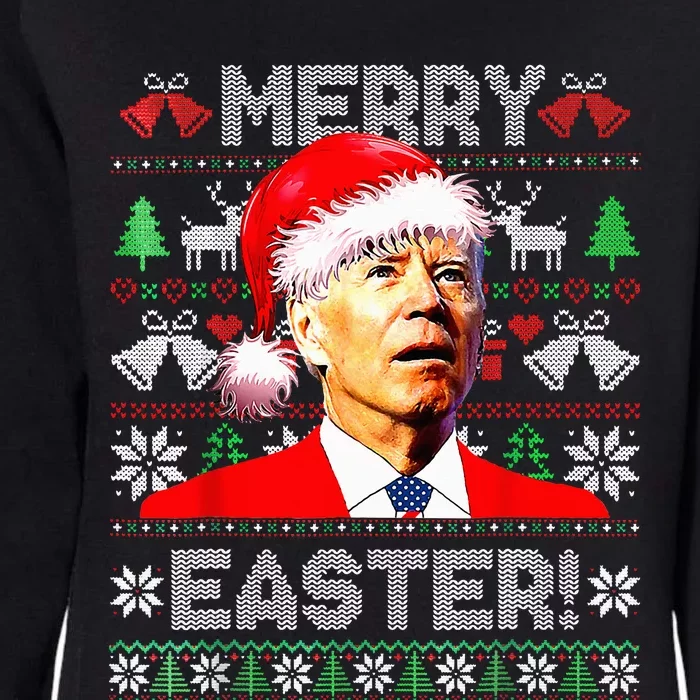 Funny Santa Joe Biden Happy Easter Ugly Christmas Sweater Womens California Wash Sweatshirt