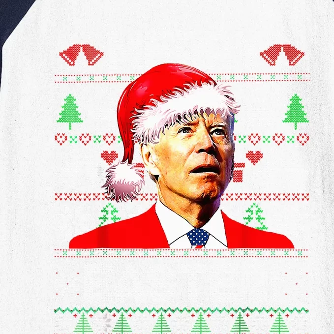 Funny Santa Joe Biden Happy Easter Ugly Christmas Sweater Baseball Sleeve Shirt