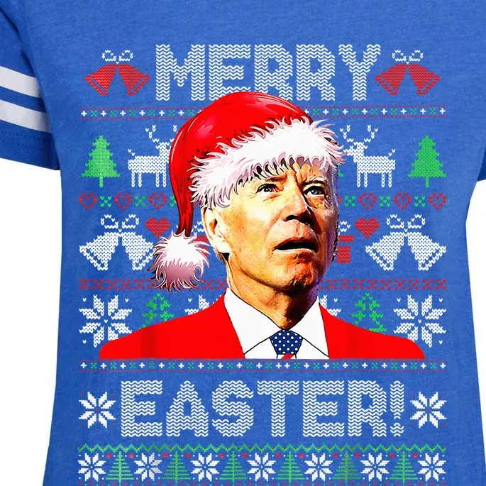 Funny Santa Joe Biden Happy Easter Ugly Christmas Sweater Enza Ladies Jersey Football T-Shirt