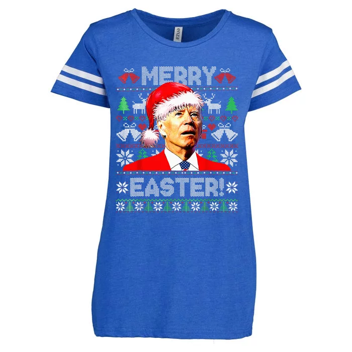 Funny Santa Joe Biden Happy Easter Ugly Christmas Sweater Enza Ladies Jersey Football T-Shirt