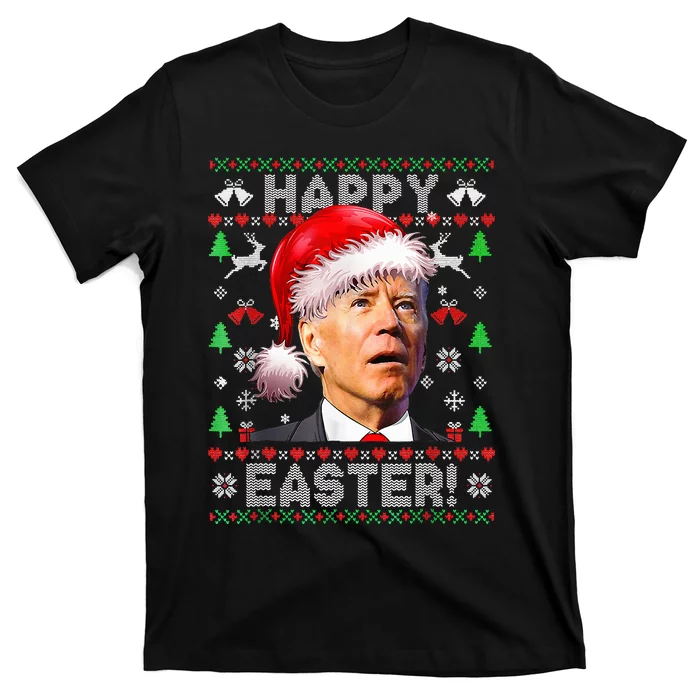 Funny Santa Joe Biden Happy Easter Ugly Christmas T-Shirt