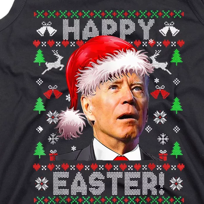 Funny Santa Joe Biden Happy Easter Ugly Christmas Tank Top