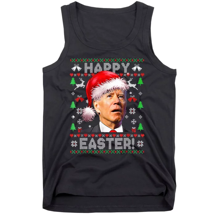 Funny Santa Joe Biden Happy Easter Ugly Christmas Tank Top