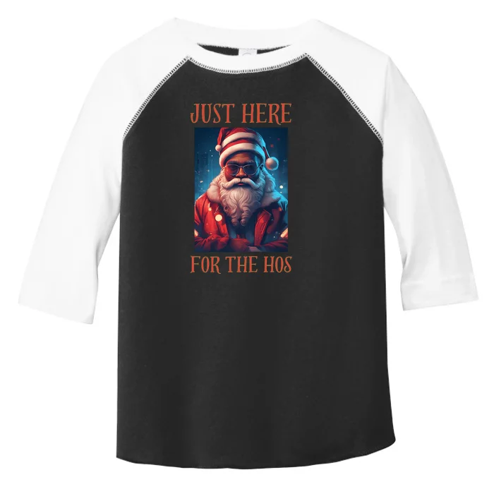 Funny Santa Just Here For The Hos Toddler Fine Jersey T-Shirt