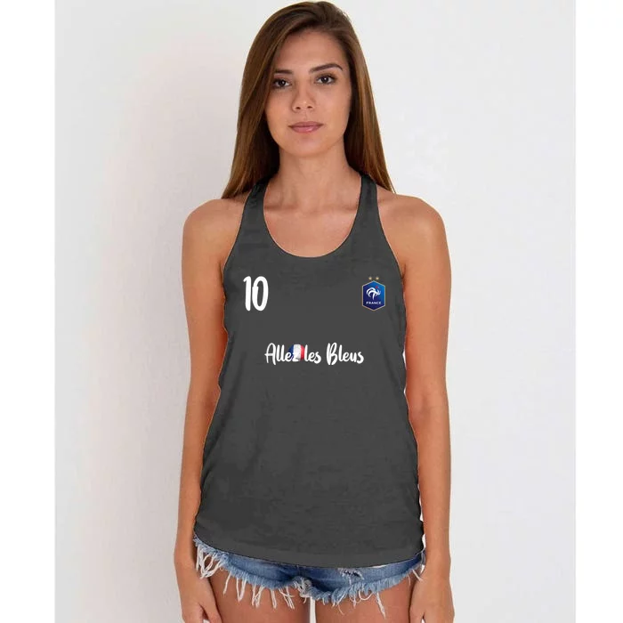 France Soccer Jersey France Football Alles Les Bleus Women's Knotted Racerback Tank