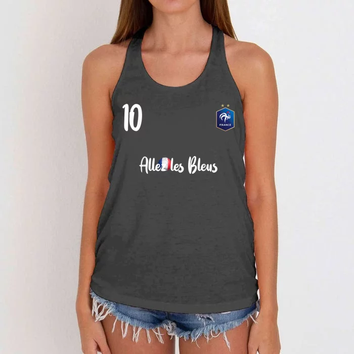 France Soccer Jersey France Football Alles Les Bleus Women's Knotted Racerback Tank