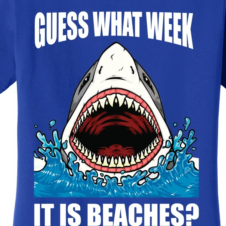 Funny Shark Joke Guess What Week It Is Sarcastic Party Beach Gift Women's T-Shirt