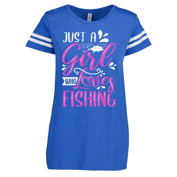 Fishers Sayings Just A Who Loves Fishing Enza Ladies Jersey Football T-Shirt