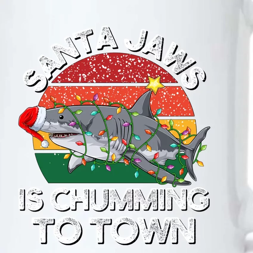 Funny Santa Jaws Shark Christmas Lights Sharkmas Xmas Retro Black Color Changing Mug