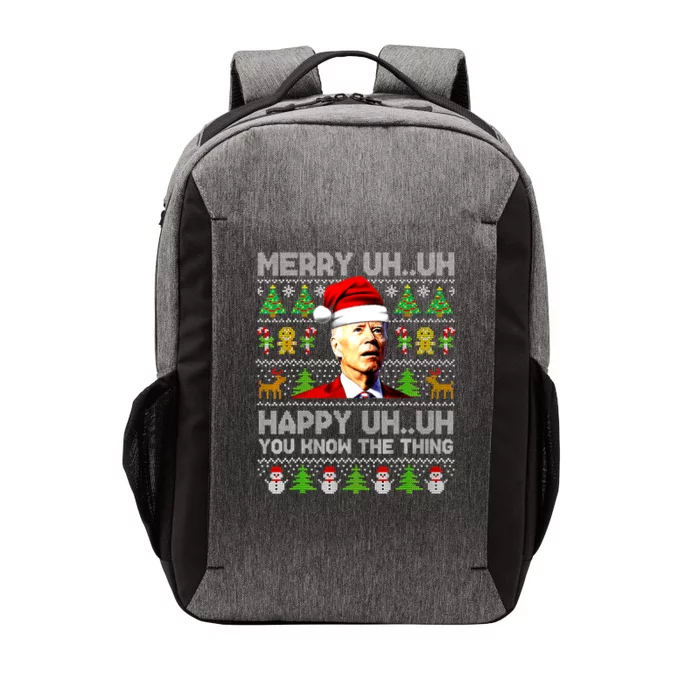 Funny Santa Joe Biden Merry Uh Uh Christmas Ugly Sweater Vector Backpack