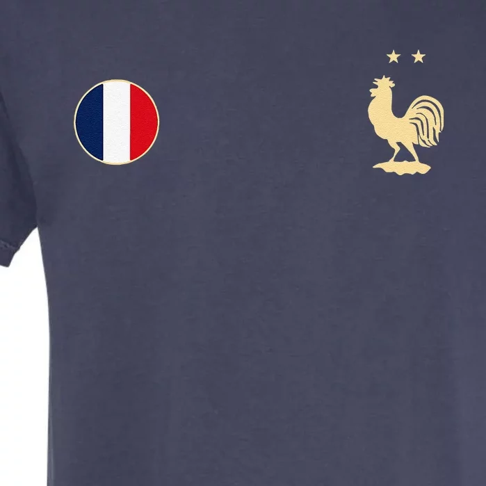 France Soccer Jersey Football Roosters & Flag Garment-Dyed Heavyweight T-Shirt