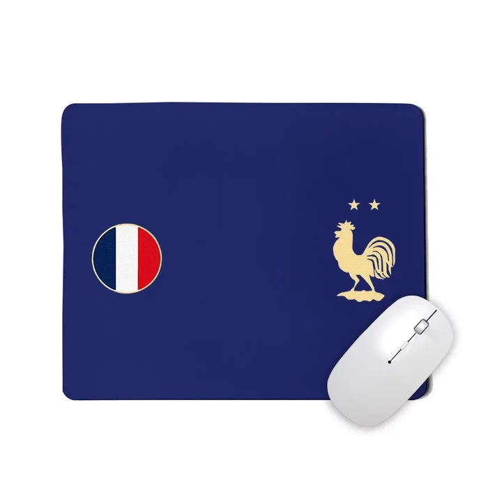 France Soccer Jersey Football Roosters & Flag Mousepad