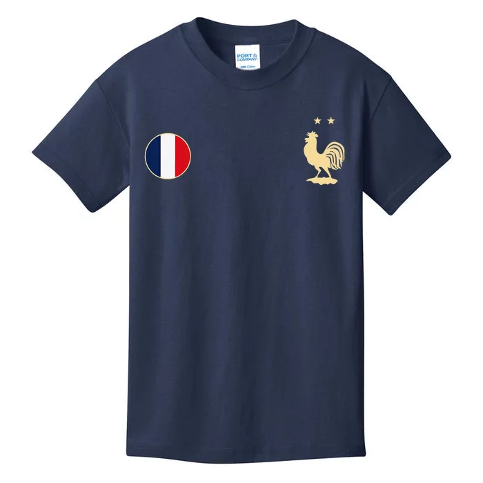 France Soccer Jersey Football Roosters & Flag Kids T-Shirt