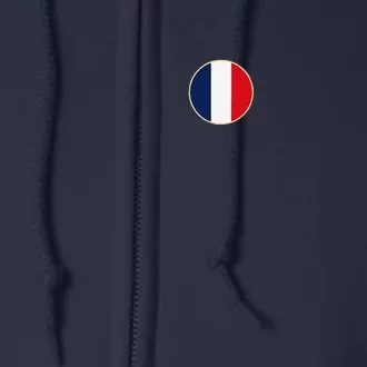 France Soccer Jersey Football Roosters & Flag Full Zip Hoodie