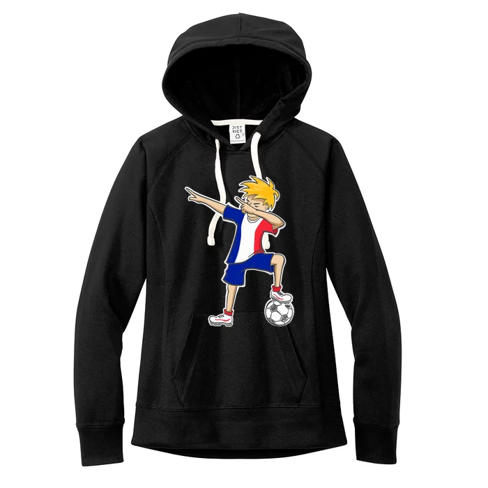 France Soccer Jersey Dabbing Boy French Flag Women's Fleece Hoodie