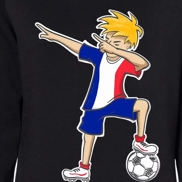 France Soccer Jersey Dabbing Boy French Flag Womens California Wash Sweatshirt