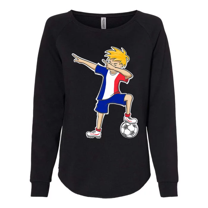 France Soccer Jersey Dabbing Boy French Flag Womens California Wash Sweatshirt