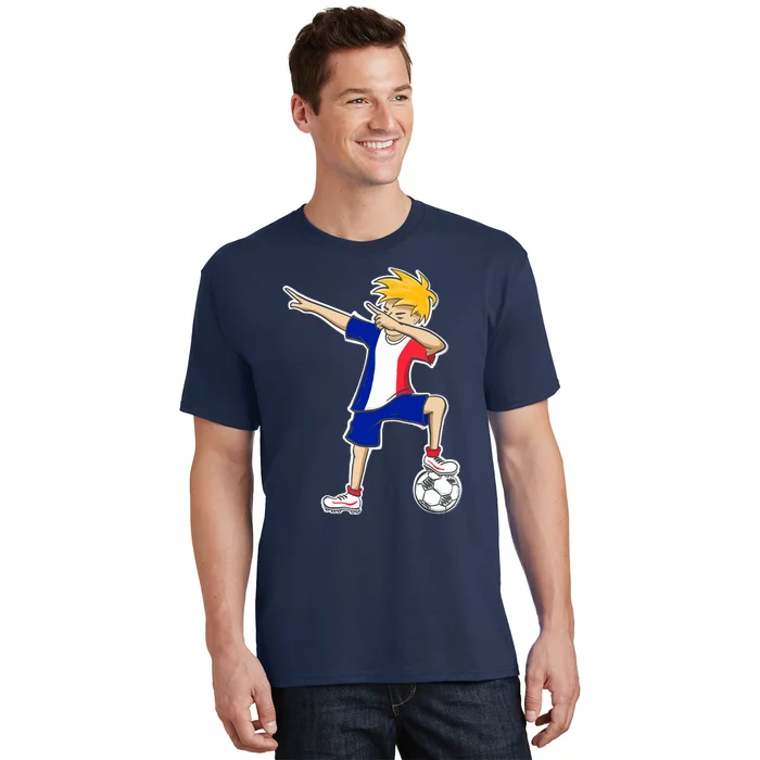 France Soccer Jersey Dabbing Boy French Flag T-Shirt