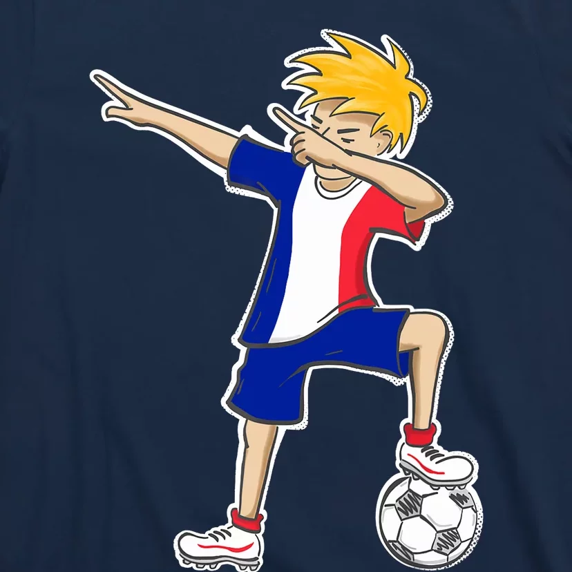 France Soccer Jersey Dabbing Boy French Flag T-Shirt