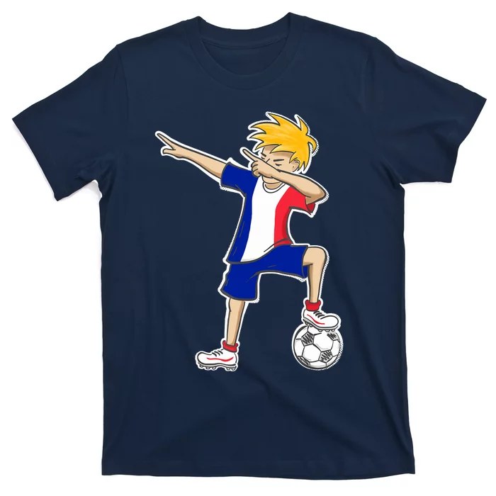 France Soccer Jersey Dabbing Boy French Flag T-Shirt