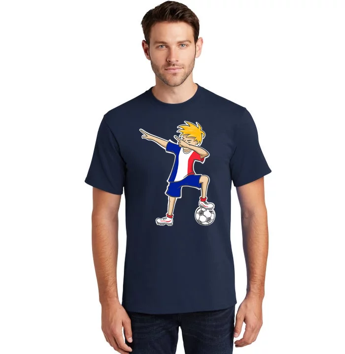 France Soccer Jersey Dabbing Boy French Flag Tall T-Shirt