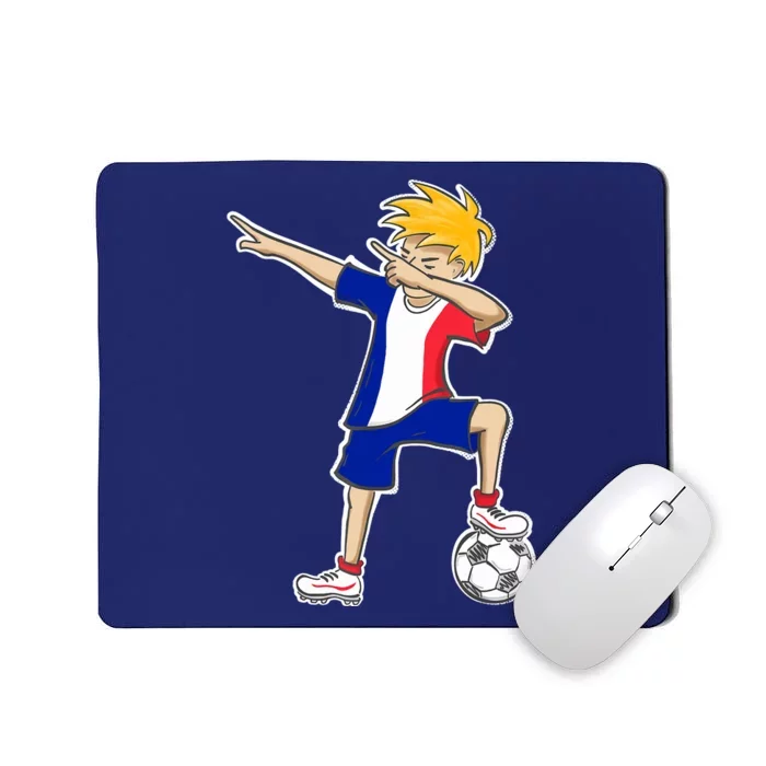 France Soccer Jersey Dabbing Boy French Flag Mousepad