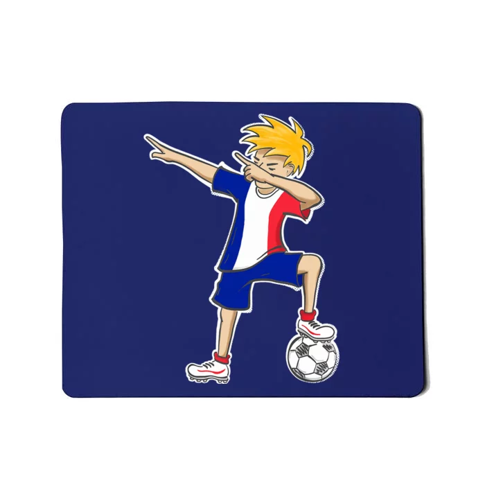 France Soccer Jersey Dabbing Boy French Flag Mousepad