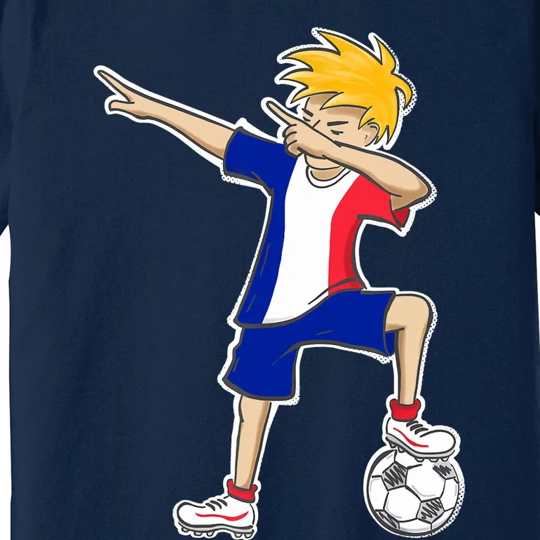 France Soccer Jersey Dabbing Boy French Flag Premium T-Shirt