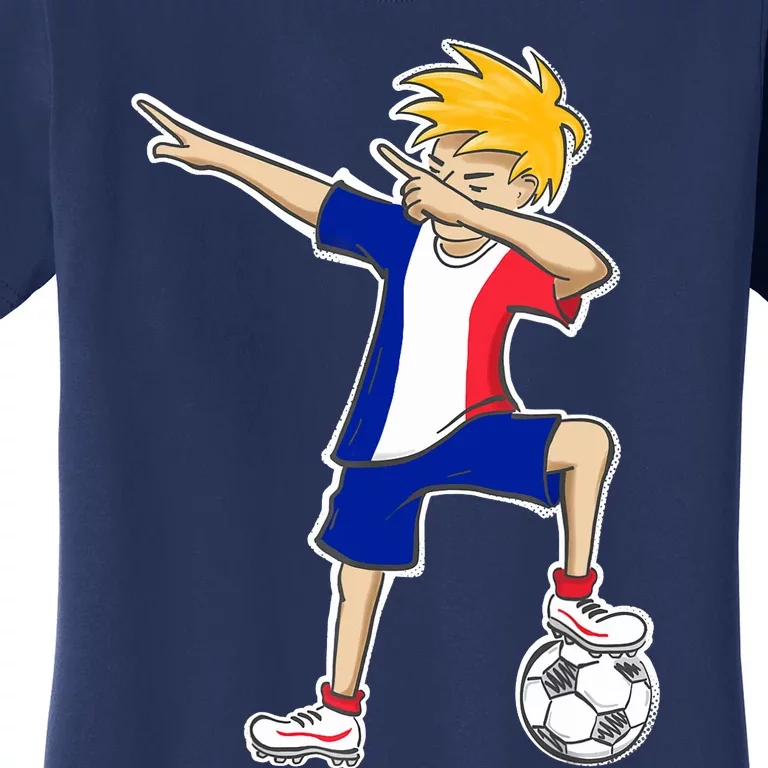 France Soccer Jersey Dabbing Boy French Flag Women's T-Shirt