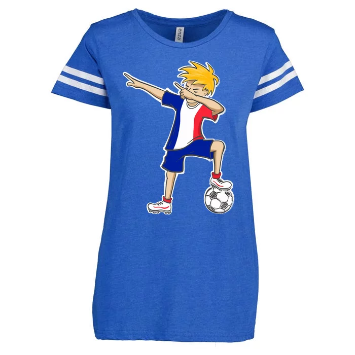 France Soccer Jersey Dabbing Boy French Flag Enza Ladies Jersey Football T-Shirt