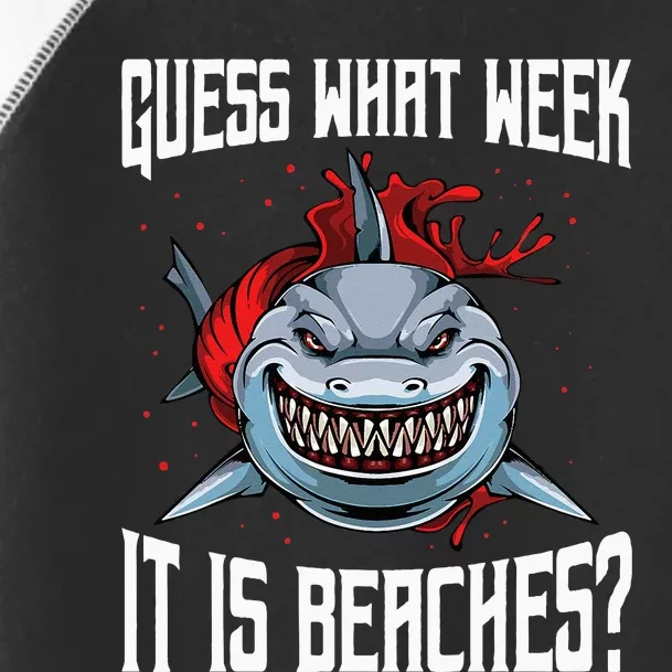 Funny Shark Joke Guess What Week It Is Sarcastic Party Beach Toddler Fine Jersey T-Shirt