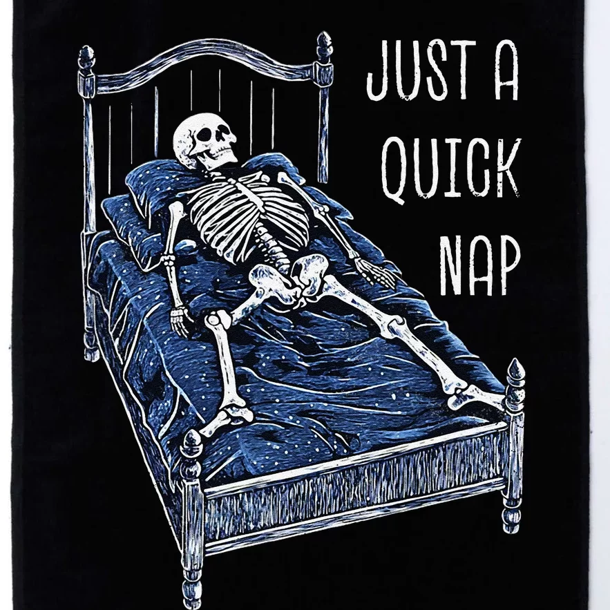 Funny Skeleton Just A Quick Nap Halloween Dead Tired Humor Platinum Collection Golf Towel