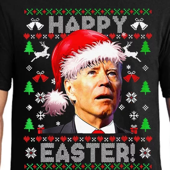 Funny Santa Joe Biden Happy Easter Ugly Christmas Funny Pajama Set