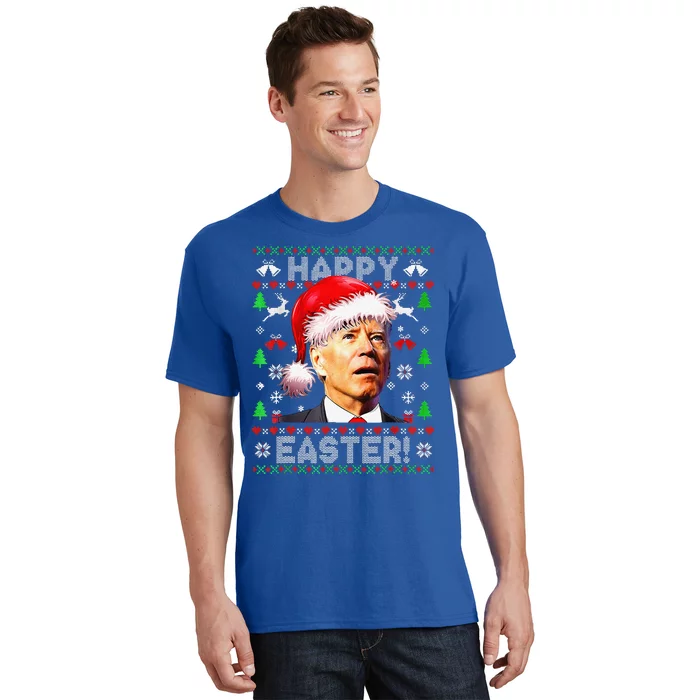 Funny Santa Joe Biden Happy Easter Ugly Christmas Funny T-Shirt