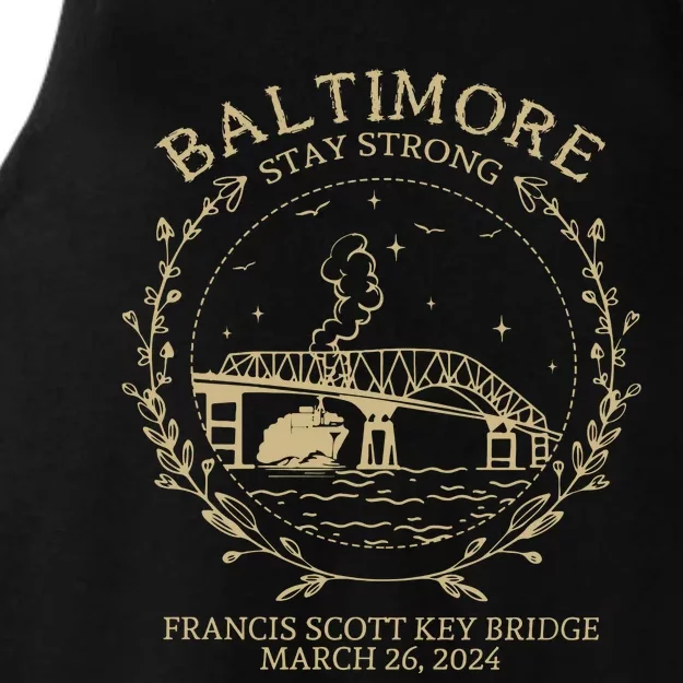 Francis Scott Key Bridge Collaps Ladies Tri-Blend Wicking Tank