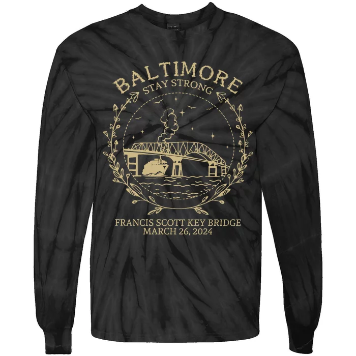 Francis Scott Key Bridge Collaps Tie-Dye Long Sleeve Shirt